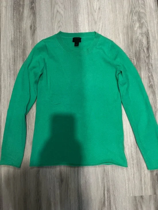 J Crew Italian Cashemere Crewneck Sweater rolled hem Womens. Size Small. - Picture 1 of 6
